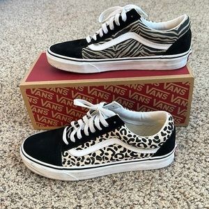 Old Skool Vans safari print
